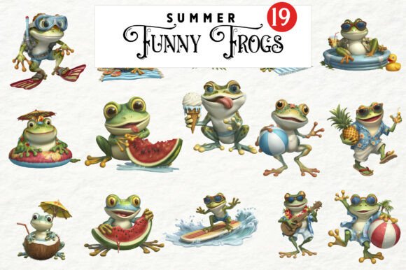 Download Summer Funny Frogs Clipart - Premium Resources