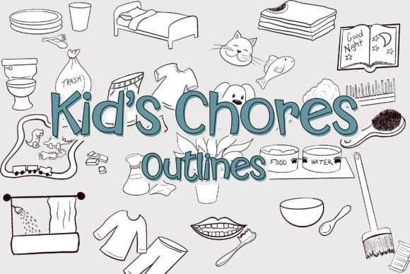 Download Kid's Chores Black and White Clipart - Chores Collection