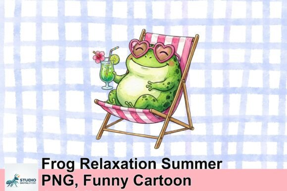 Download Frog Relaxation Summer PNG, Funny Cartoon Amphibian - Premium Resources