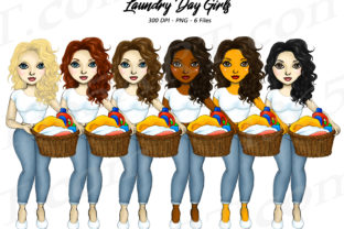 Download Laundry Day Women Chores Clipart Set - Chores Collection